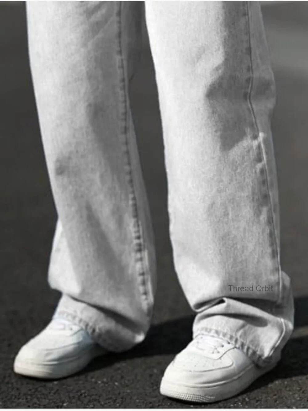 High Waist Baggy Straight Leg Jeans Men Loose Fit Denim Pants